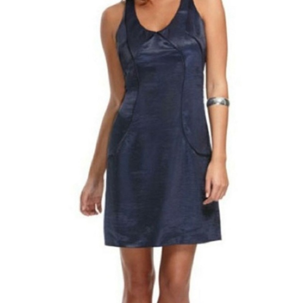 Oxford Blue Satin Richard Chai Tuxedo Dress | Size 13
